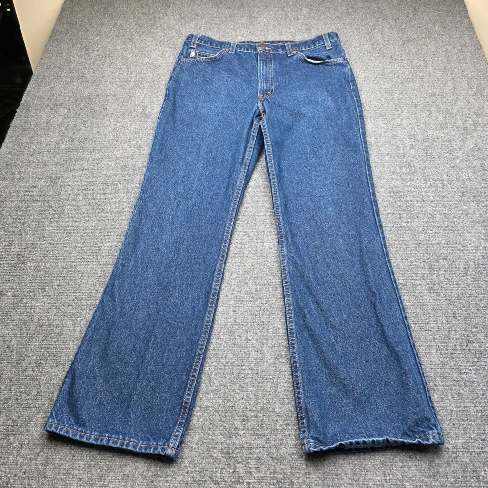 Vtg Levis 517 Orange Tab Jeans 36x30 Made in USA Aug 1996 Bootcut Denim 517-0215